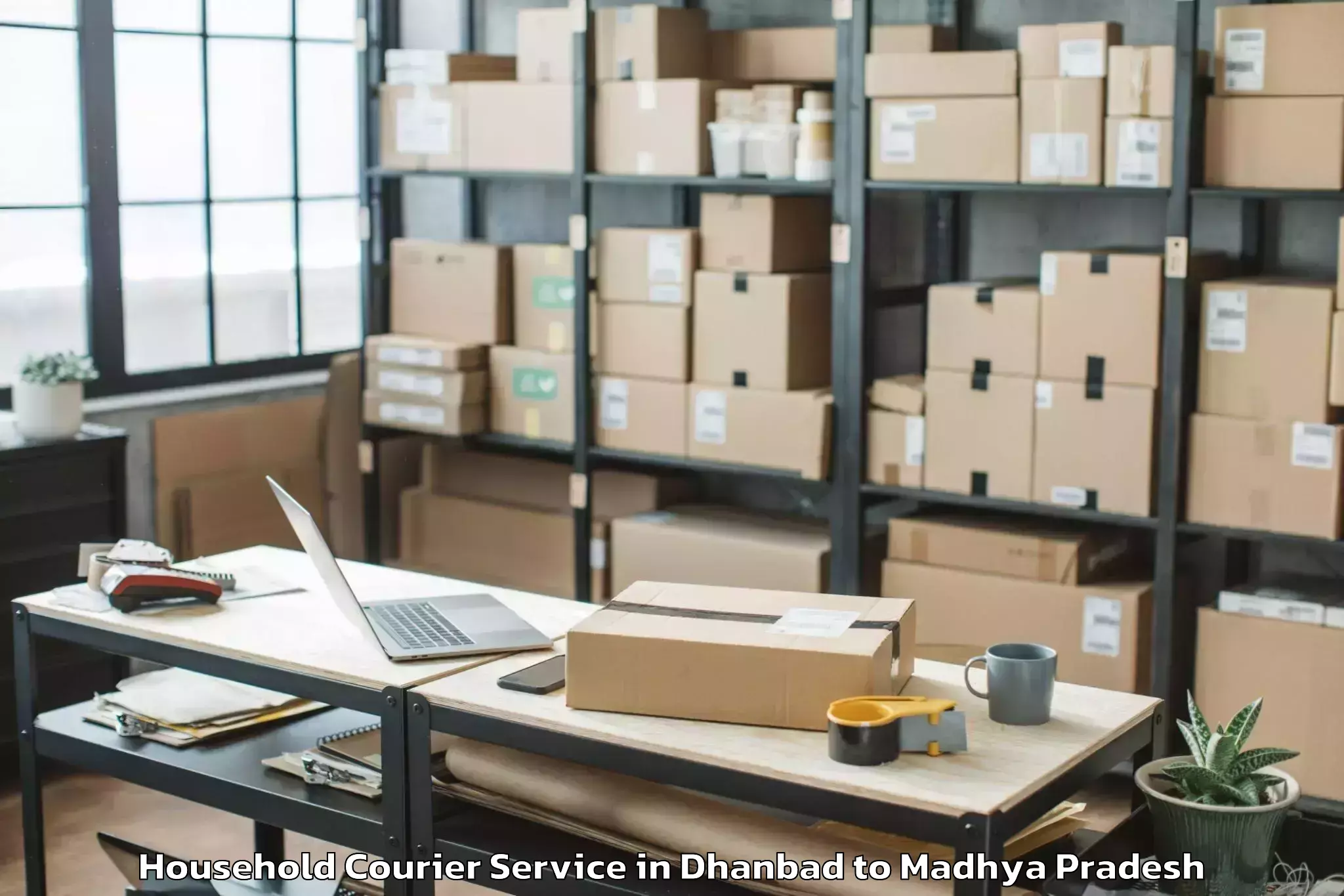 Book Your Dhanbad to Manpur Household Courier Today